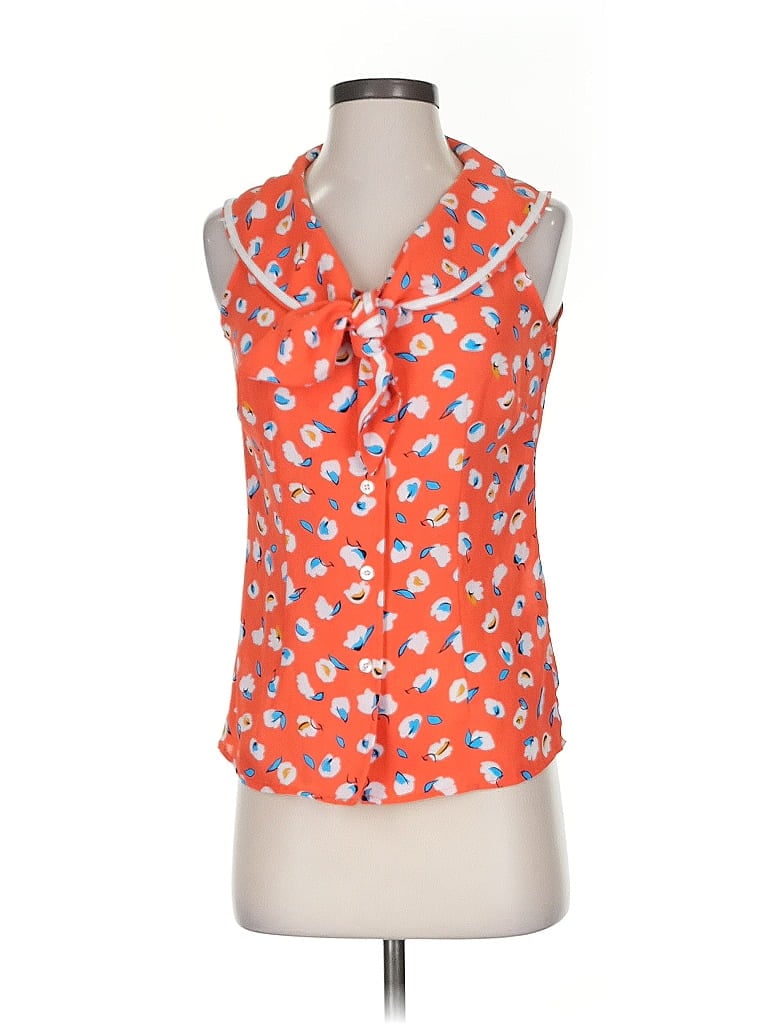 Click to view more detailed imagery on our partner's website Pre-owned Beach Bash Sleeveless Blouse In Orange