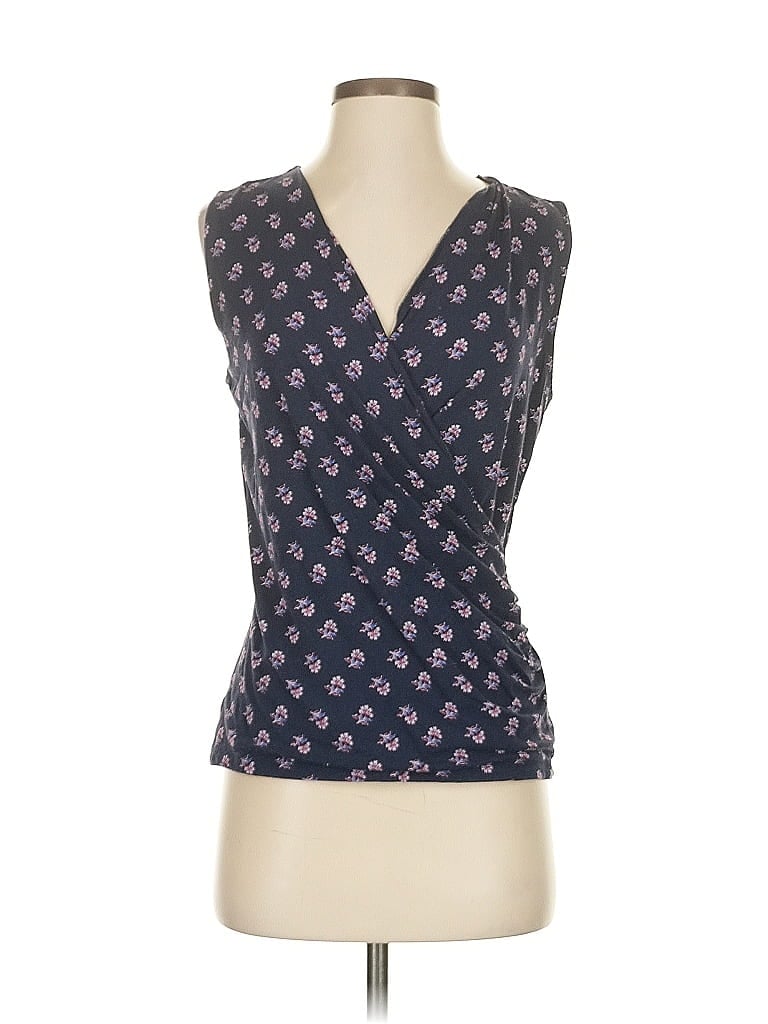 Pre-owned Ann Taylor Factory Sleeveless Blouse In Blue