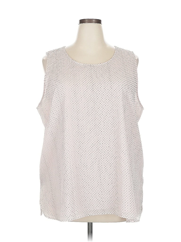 Pre-owned Halogen Sleeveless Blouse In White