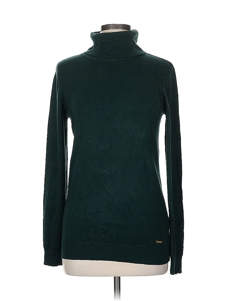 Pre-owned Calvin Klein Turtleneck Sweater In Green