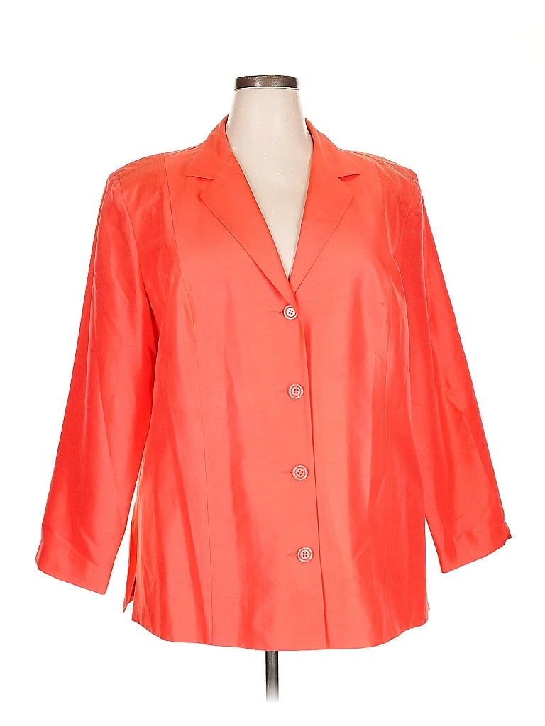 Pre-owned Harris/wallace Silk Blazer Jacket In Orange