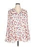 Kut from the Kloth 100% Polyester Floral Pink Long Sleeve Blouse Size 3X - photo 1