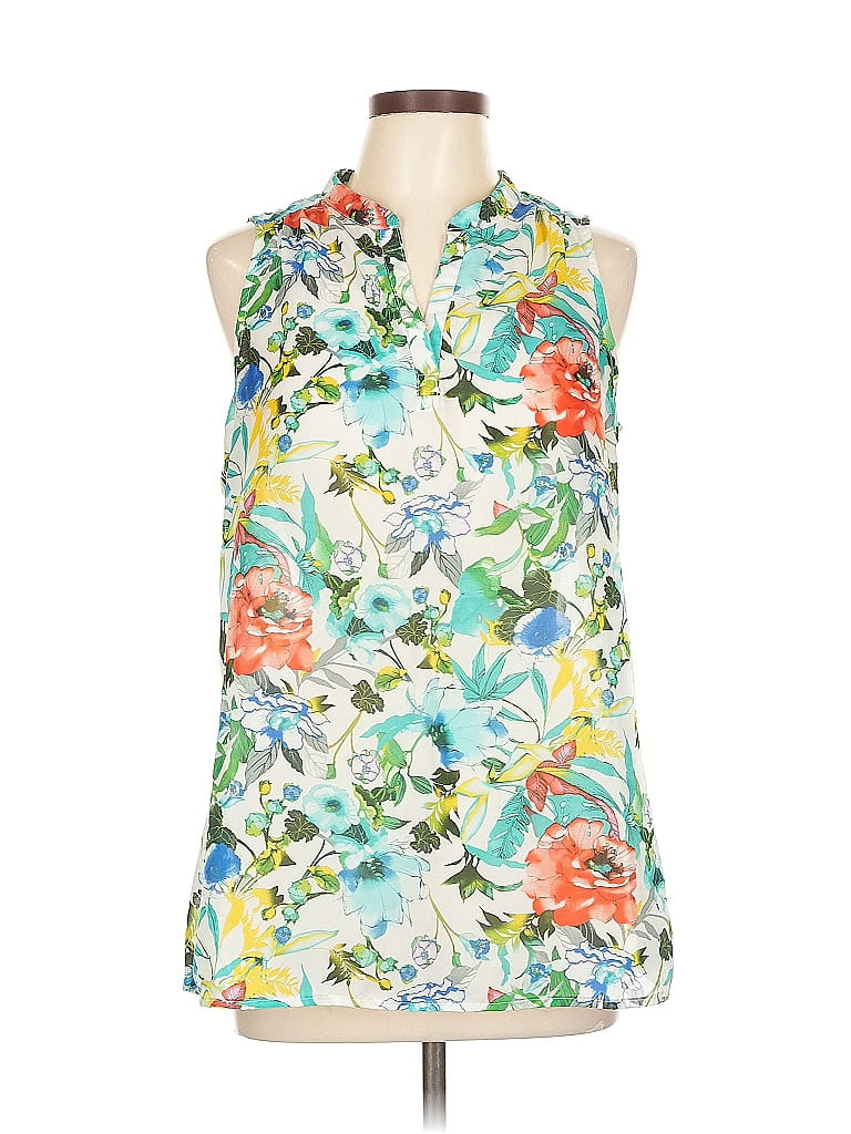 Pre-owned Ruby Ribbon Sleeveless Blouse In Green