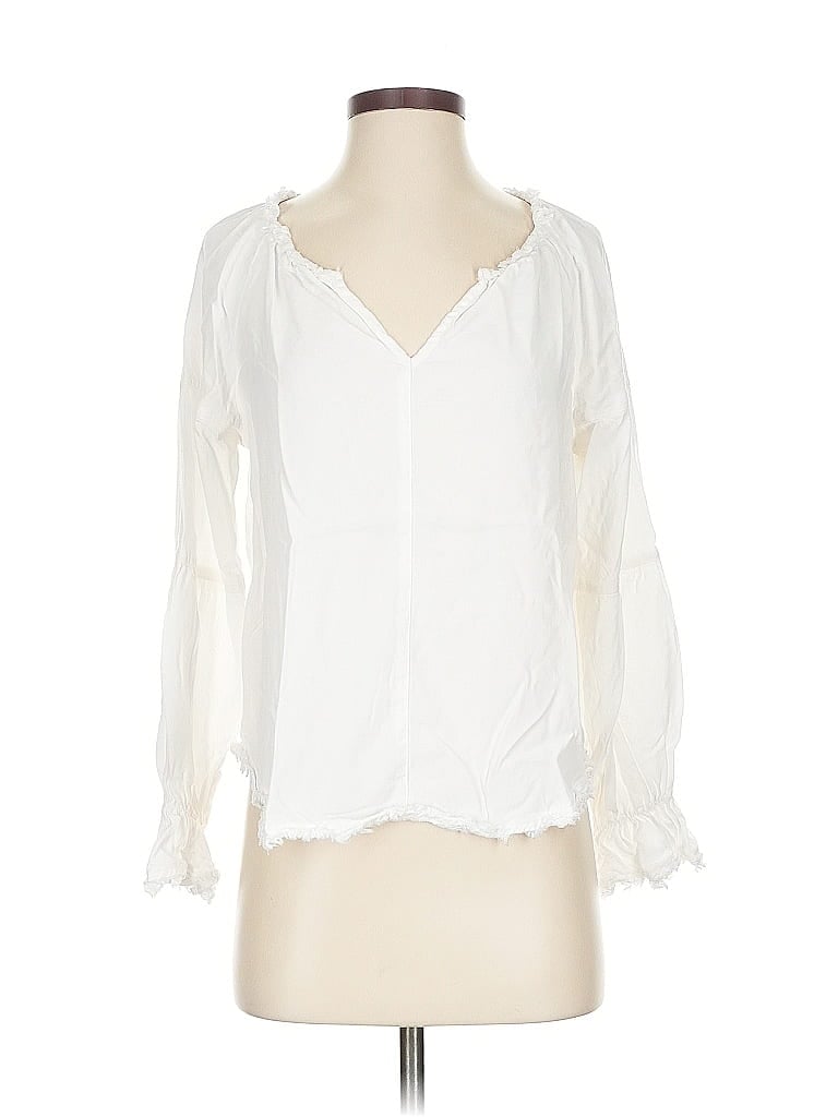 Pre-owned Maven West 3/4 Sleeve Blouse In White