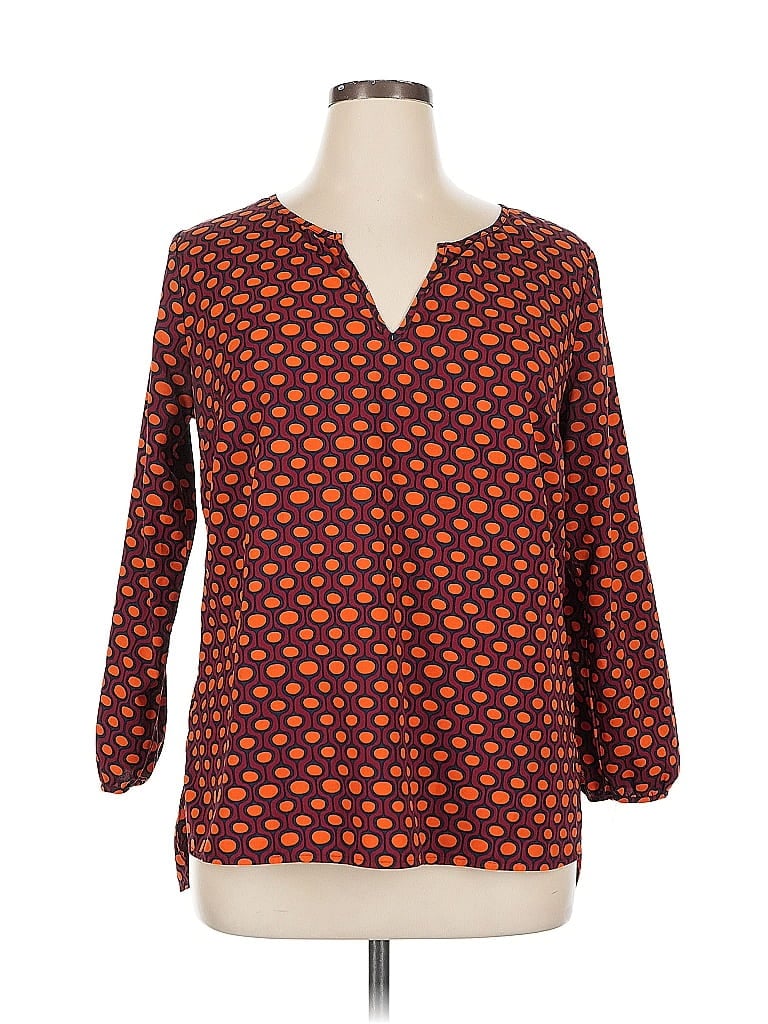 Pre-owned Merona 3/4 Sleeve Blouse In Orange