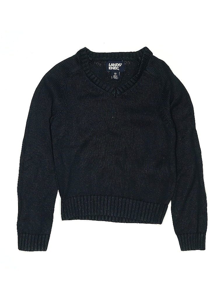 Pre-owned Lands' End Kids'  Pullover Sweater In Black