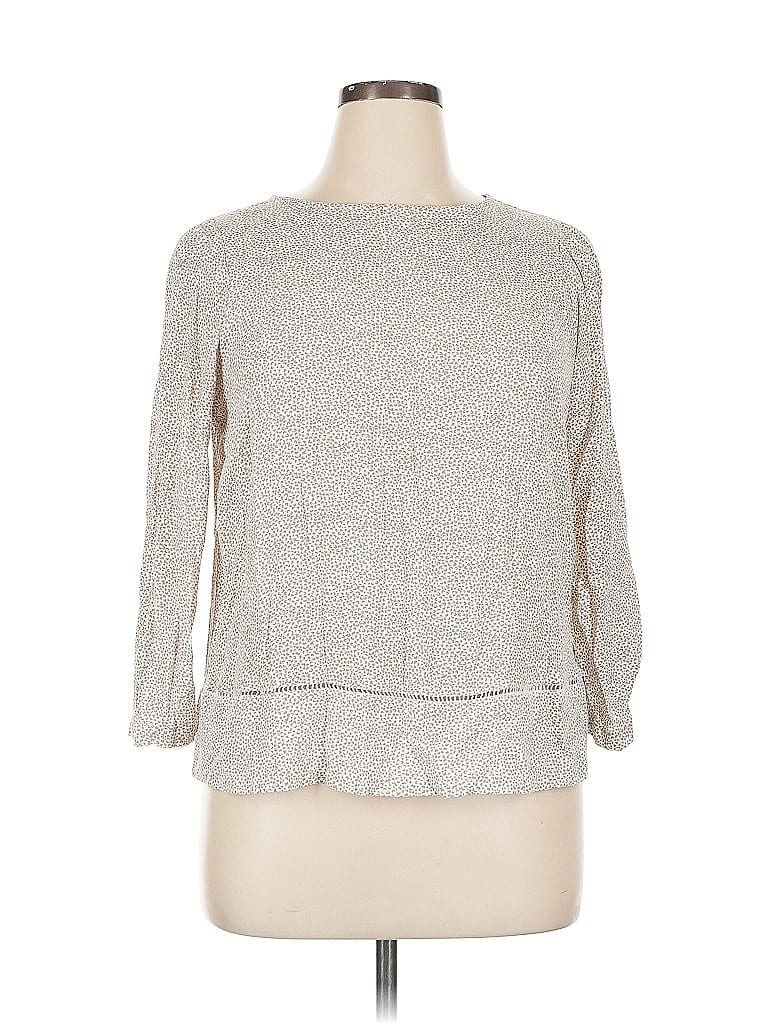 Pre-owned M&s Collection 3/4 Sleeve Top Silver Crew Neck Tops