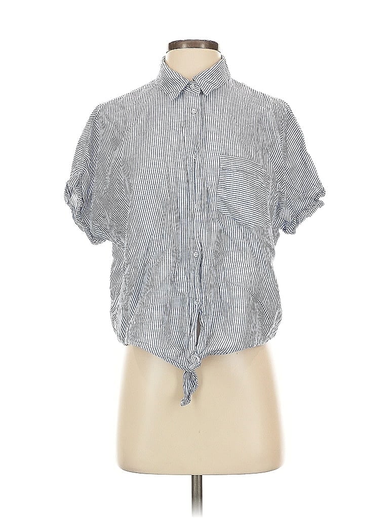 Pre-owned Dl1961 Short Sleeve Blouse In Blue
