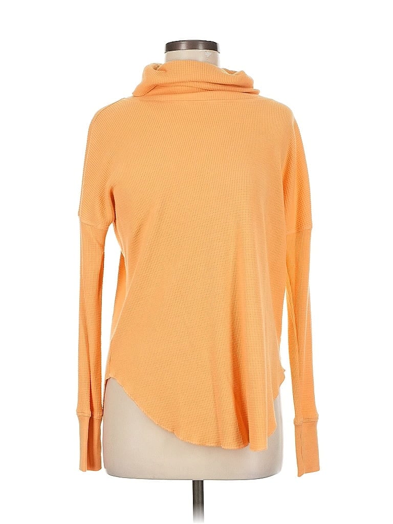 Pre-owned The Group By Babaton Long Sleeve Top Orange Cowl Neck Tops