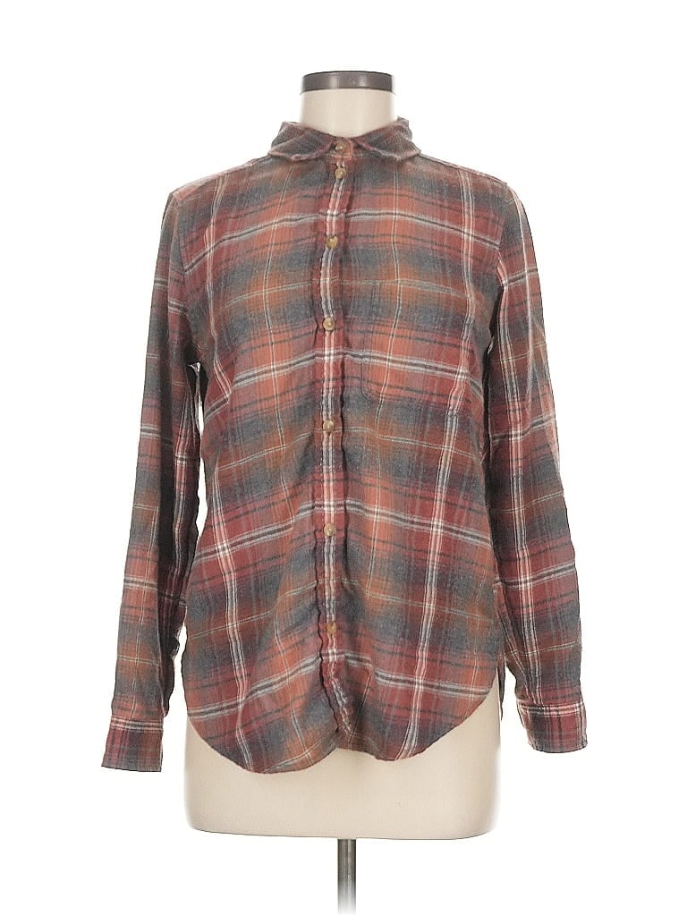 Pre-owned American Eagle Outfitters Long Sleeve Blouse In Brown