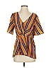 Willow & Root 100% Polyester Orange Short Sleeve Blouse Size S - photo 1
