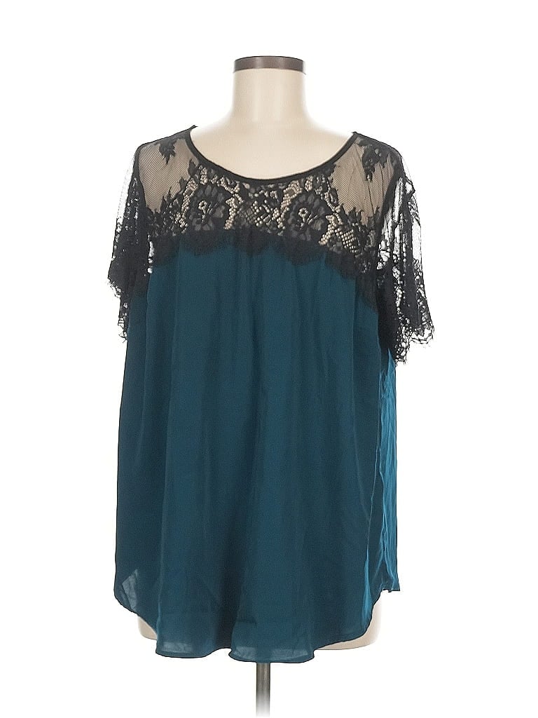 Pre-owned Torrid Short Sleeve Blouse In Blue