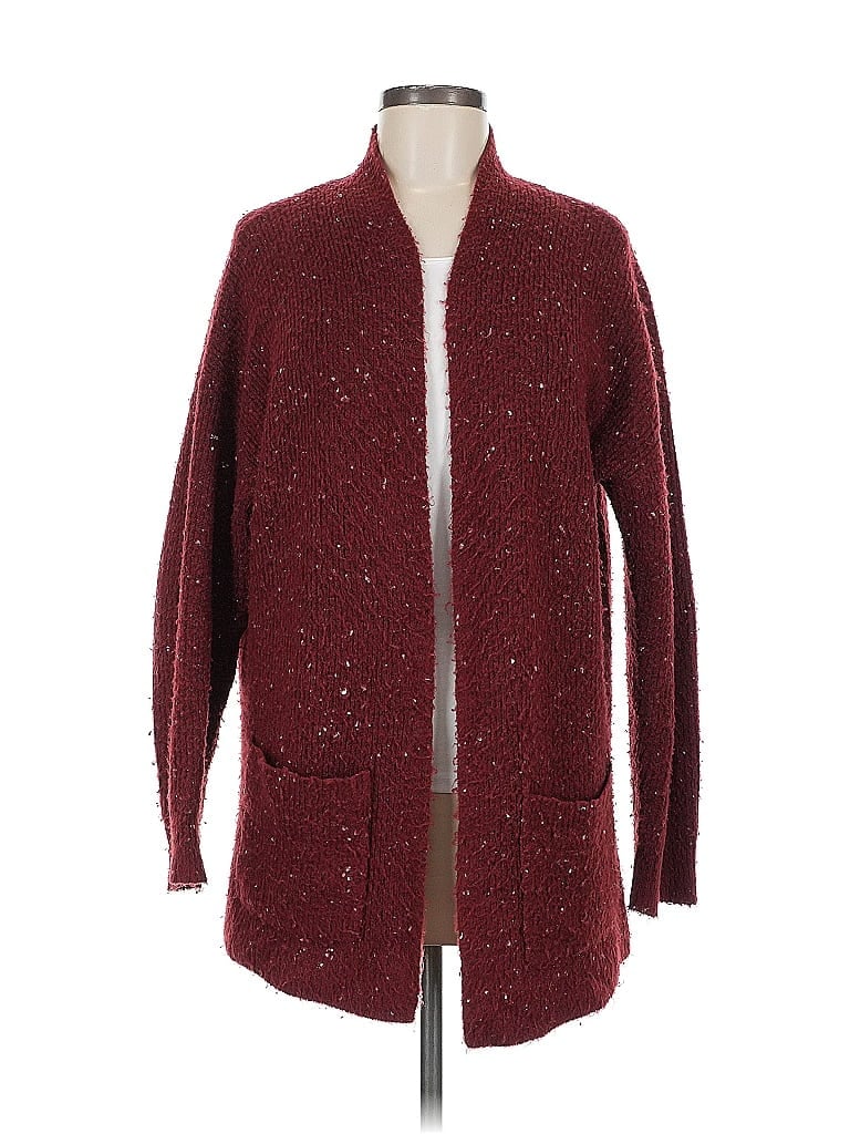 Pre-owned John & Jenn Cardigan Sweater In Burgundy