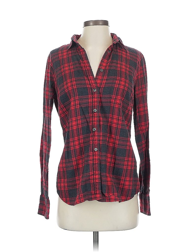 Pre-owned J.crew Factory Store Long Sleeve Button Down Shirt In Red