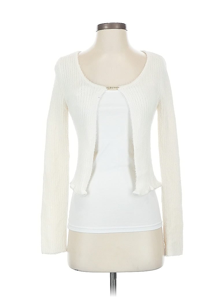 Pre-owned Sincerely Jules Long Sleeve Top Ivory Sweetheart Neckline Tops In White