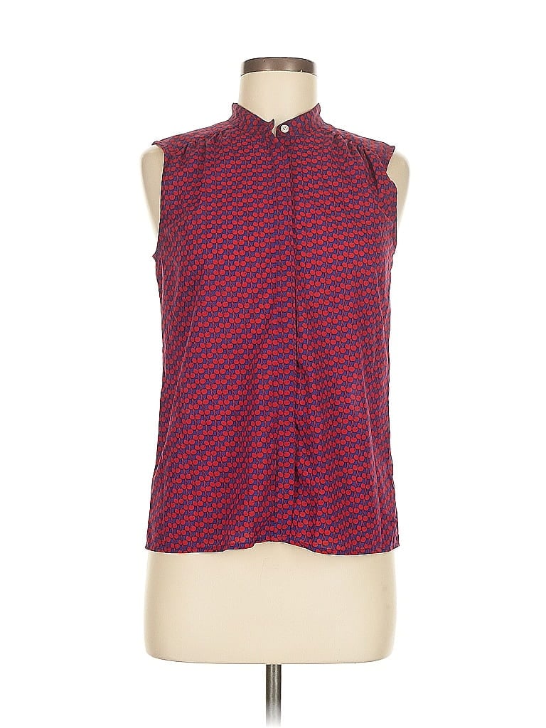 Pre-owned J.crew Factory Store Sleeveless Blouse In Burgundy
