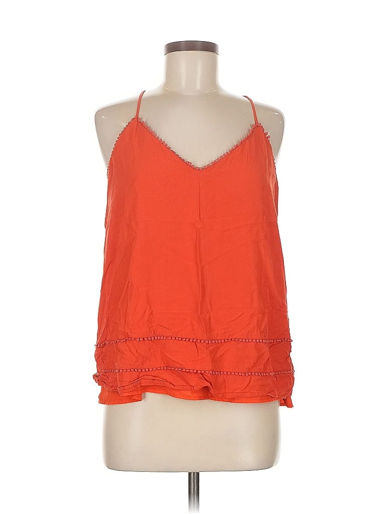 Pre-owned Ann Taylor Loft Sleeveless Top Orange Halter Neckline Tops