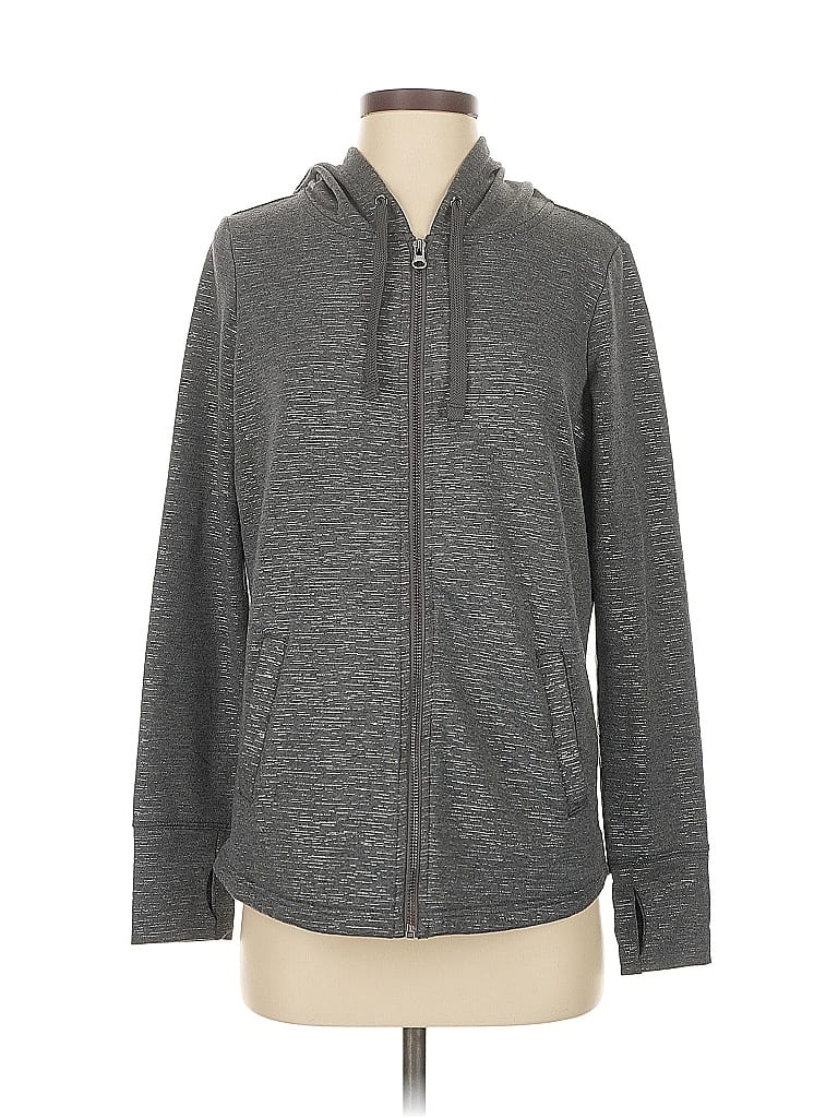 Pre-owned Ideology Zip Up Hoodie In Gray