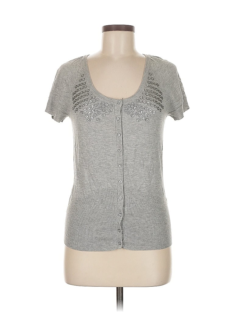 Pre-owned The Limited Short Sleeve Top Gray Sweetheart Neckline Tops