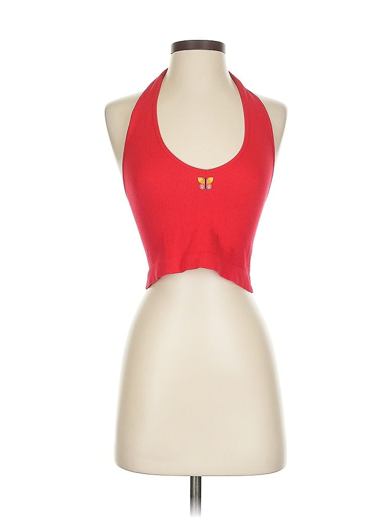 Pre-owned Unbranded Tank Top Red Halter Neckline Tops
