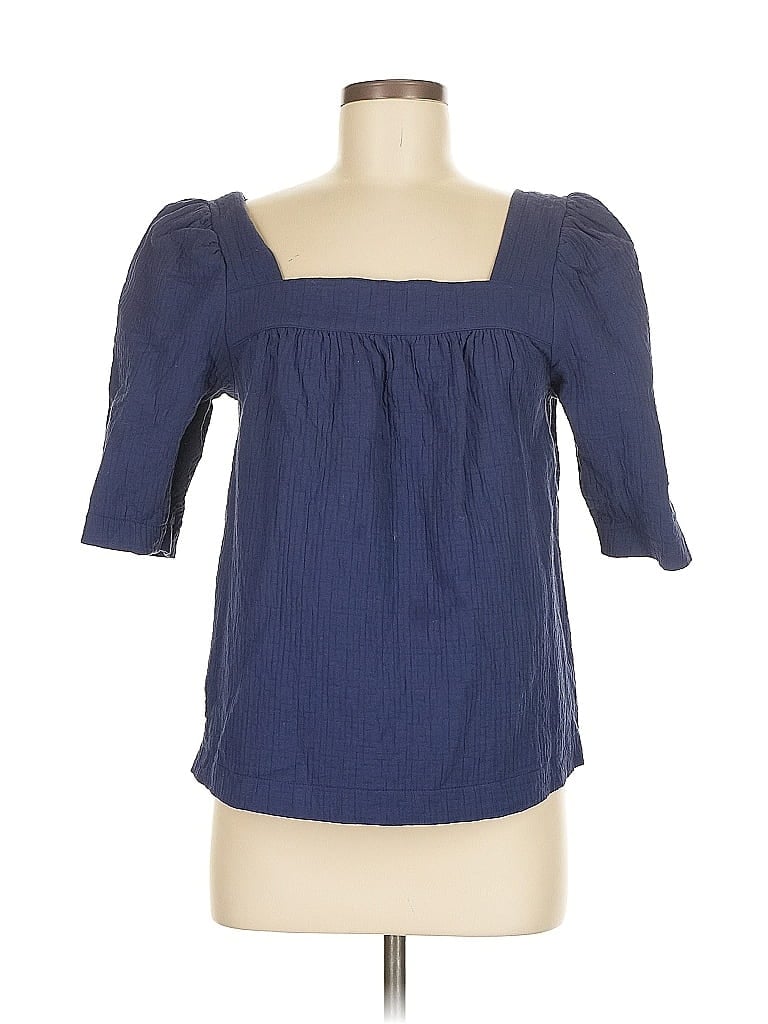 Pre-owned Treasure & Bond 3/4 Sleeve Blouse In Blue