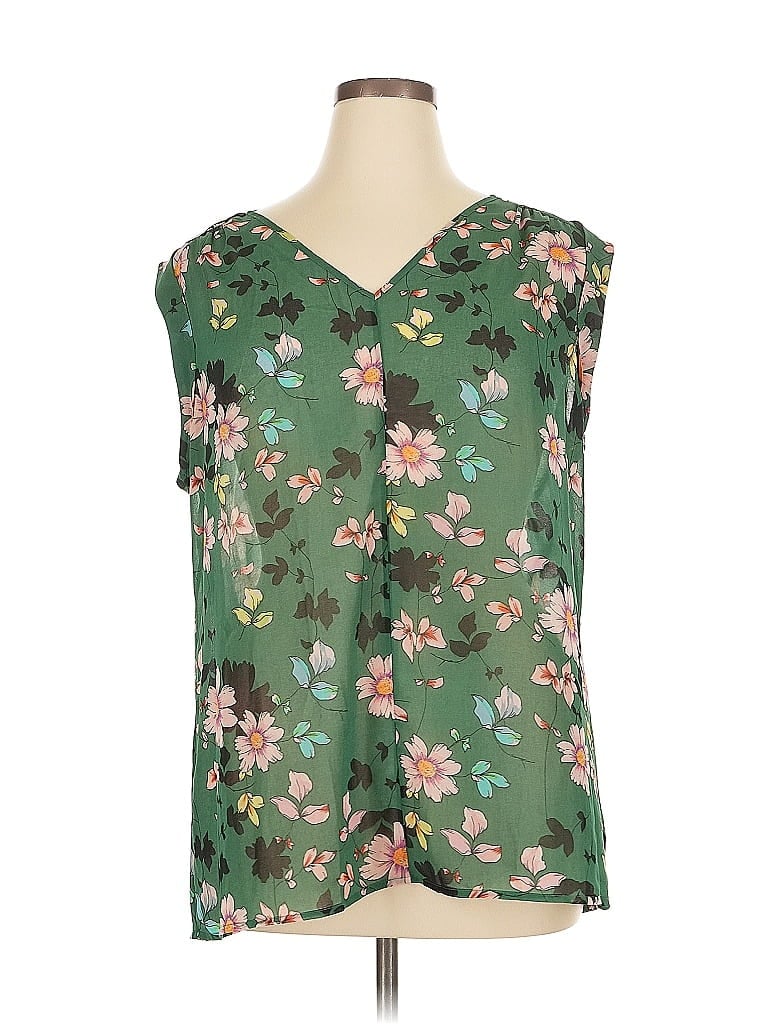 Pre-owned Cabi Sleeveless Blouse In Green