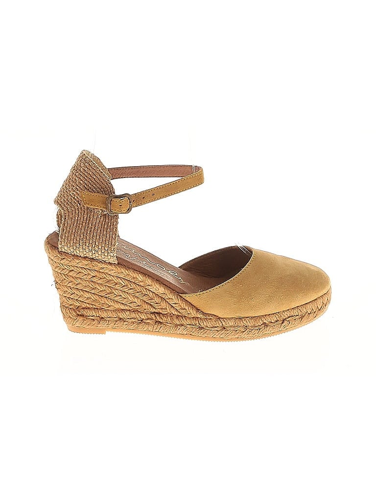 Pre-owned Assorted Brands Wedges In Brown