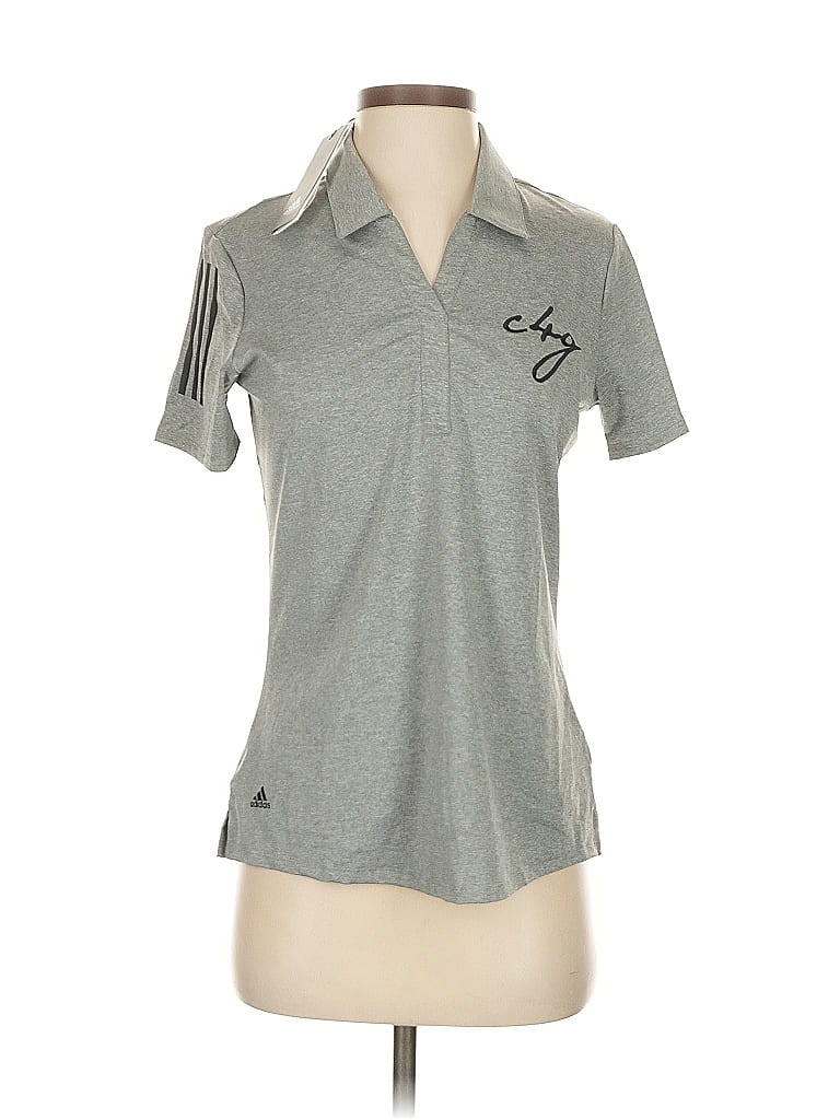 Adidas Originals Short Sleeve Polo Shirt In Gray