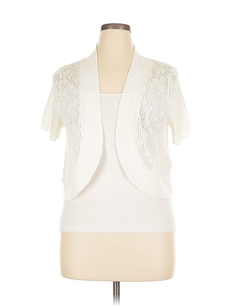 Pre-owned Elementz Cardigan Sweater In White