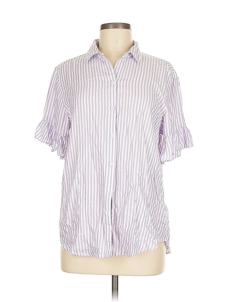 Click to view more detailed imagery on our partner's website Pre-owned Beachlunchlounge Short Sleeve Blouse In Purple