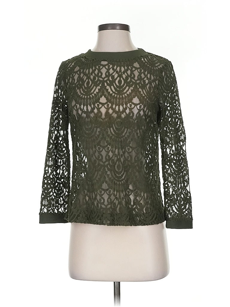Pre-owned Banana Republic 3/4 Sleeve Blouse In Green