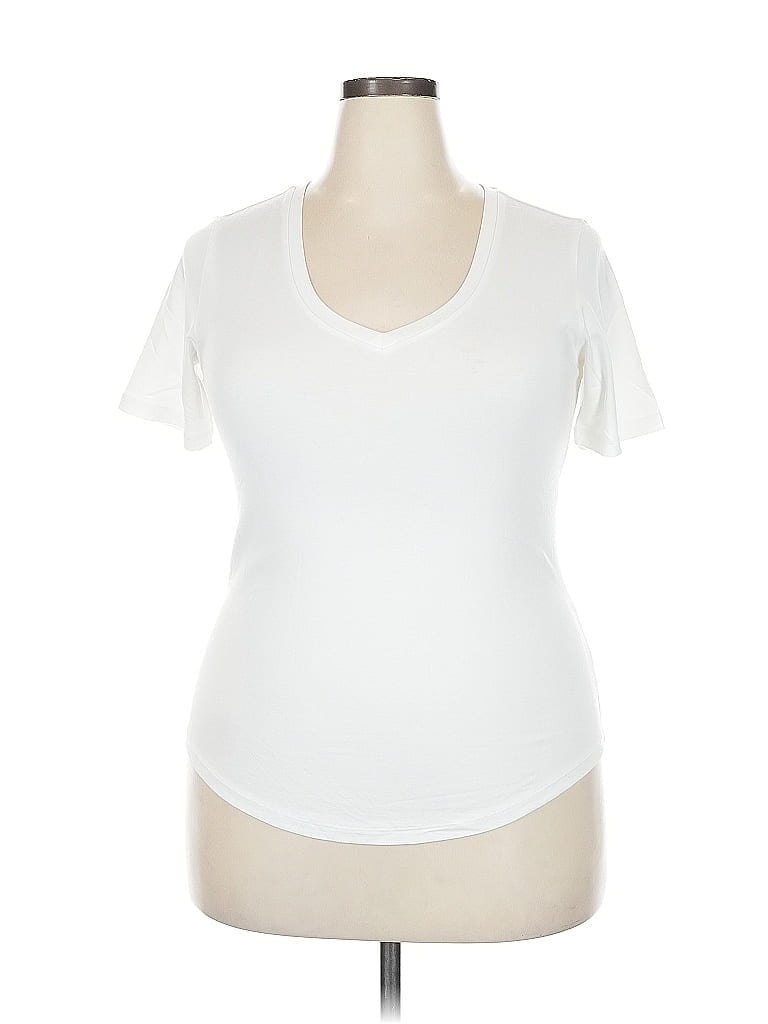 Pre-owned Inc International Concepts Short Sleeve T-shirt In White