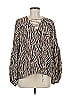 johnnybecca 100% Polyester Animal Print Brown Long Sleeve Blouse Size M - photo 1