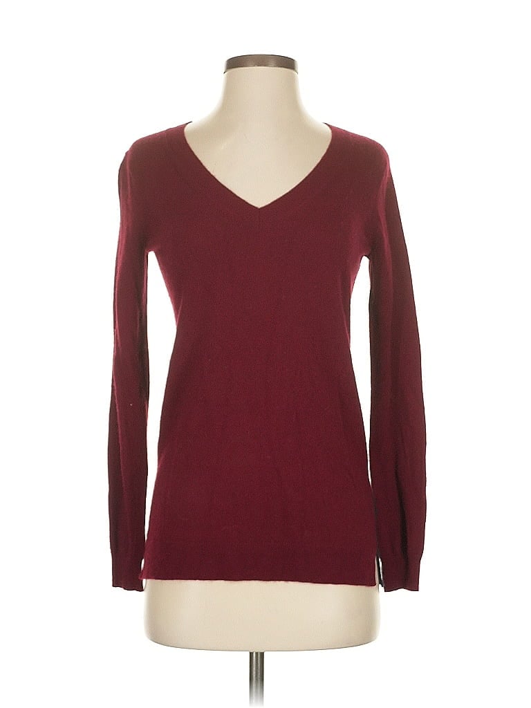 Pre-owned J.crew Factory Store Pullover Sweater In Burgundy