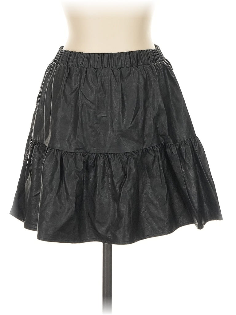 Pants Store Faux Leather Skirt In Black
