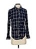 Gap Checkered-gingham Blue Long Sleeve Button-Down Shirt Size S - photo 1