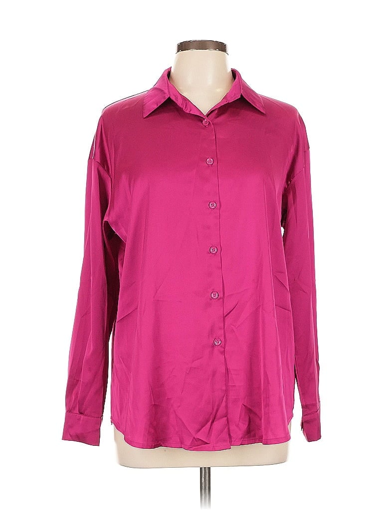 Pre-owned Hotouch Long Sleeve Blouse In Burgundy