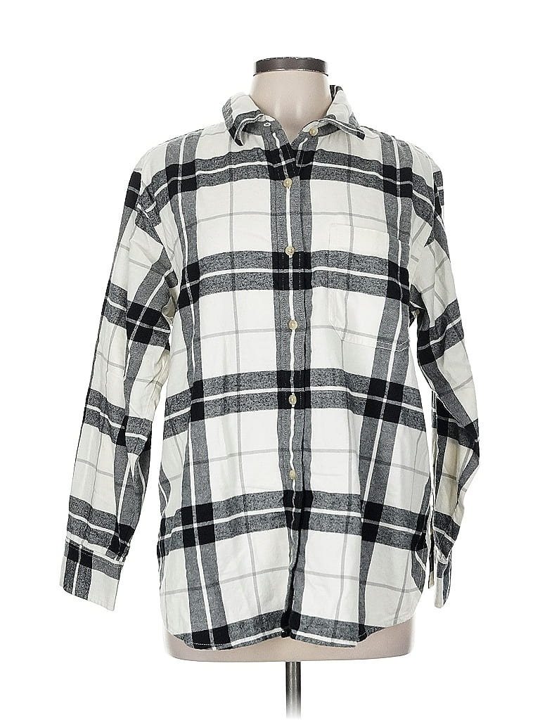 Pre-owned American Eagle Outfitters Long Sleeve Button Down Shirt In Black