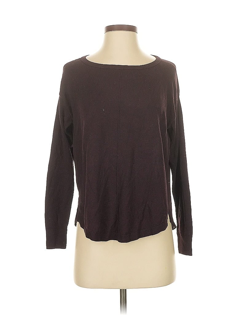 Pre-owned Ann Taylor Loft Long Sleeve Top Brown Boatneck Tops