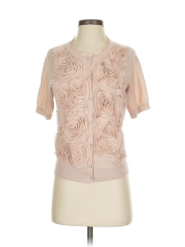 Pre-owned Ann Taylor Loft Wool Cardigan Sweater In Pink