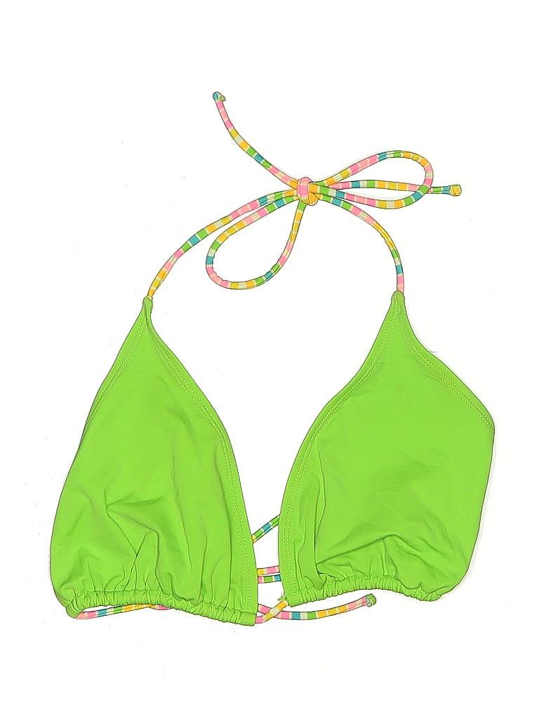 Click to view more detailed imagery on our partner's website Pre-owned Joe Boxer Swimsuit Top Green Tropical Pattern Swimwear