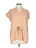 Assorted Brands 100% Polyester Tan Short Sleeve Blouse Size L - photo 1