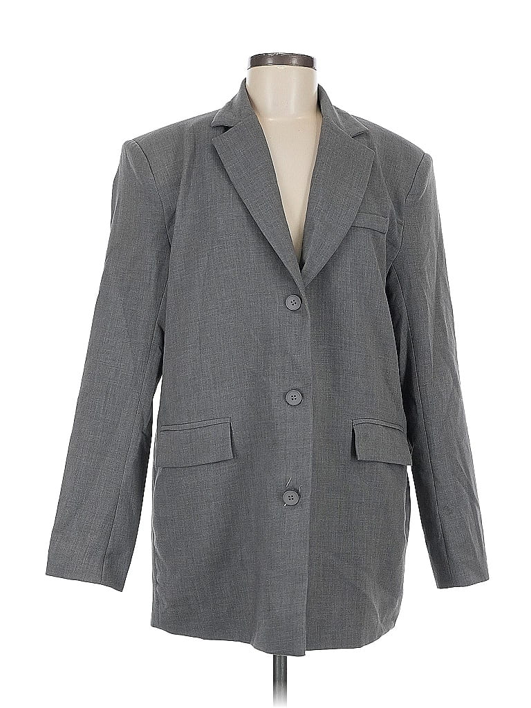 Prettylittlething Blazer Jacket In Gray
