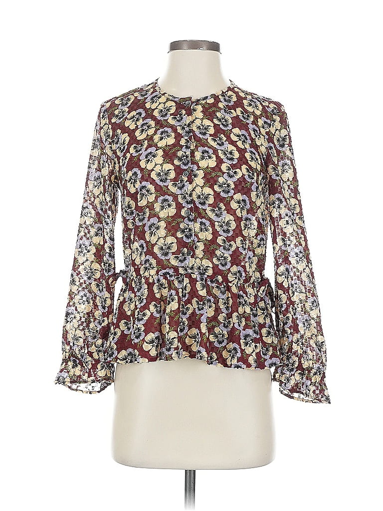 MADEWELL Pre-owned Long Sleeve Blouse In Burgundy