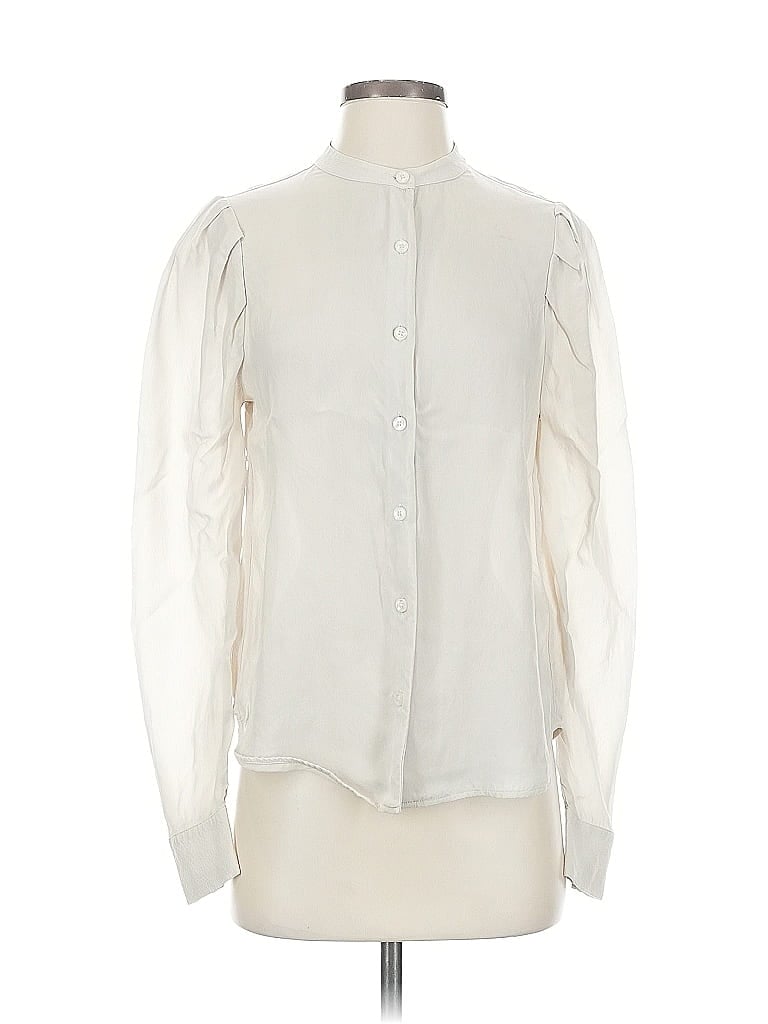 Pre-owned Adriano Goldschmied Long Sleeve Blouse In White
