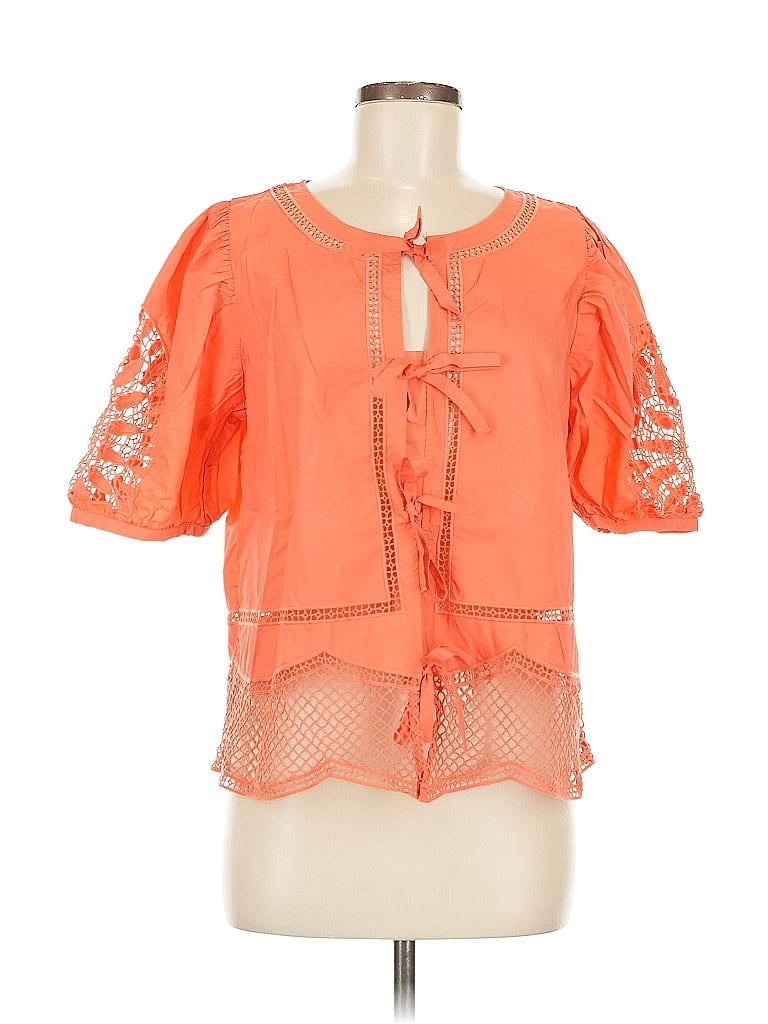 Pre-owned Vineyard Vines Short Sleeve Blouse In Orange