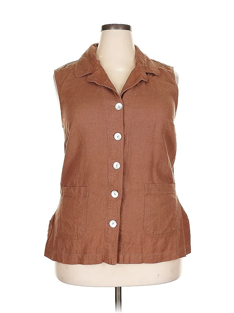 Click to view more detailed imagery on our partner's website Pre-owned Talbots Sleeveless Button Down Shirt In Brown