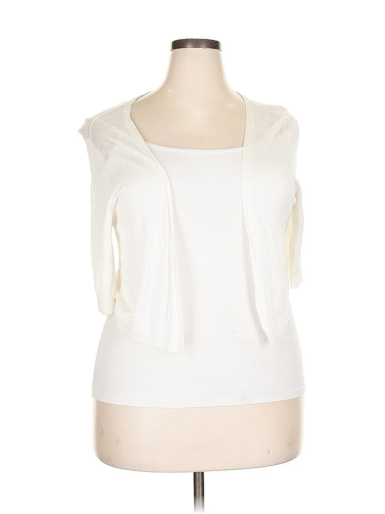 Pre-owned Talbots Cardigan Sweater In White