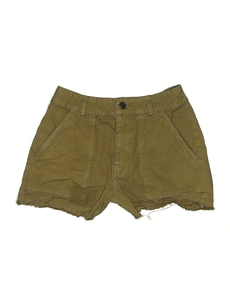 Pre-owned Zara Basic Khaki Shorts In Green