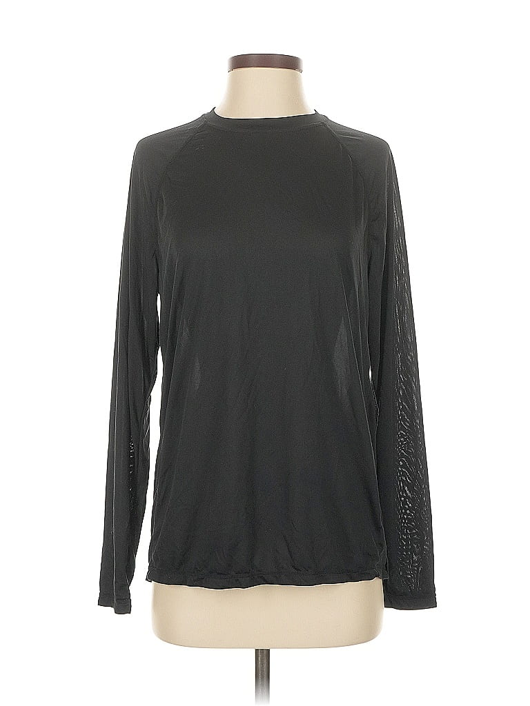 Pre-owned Z By Zella Long Sleeve T-shirt In Black